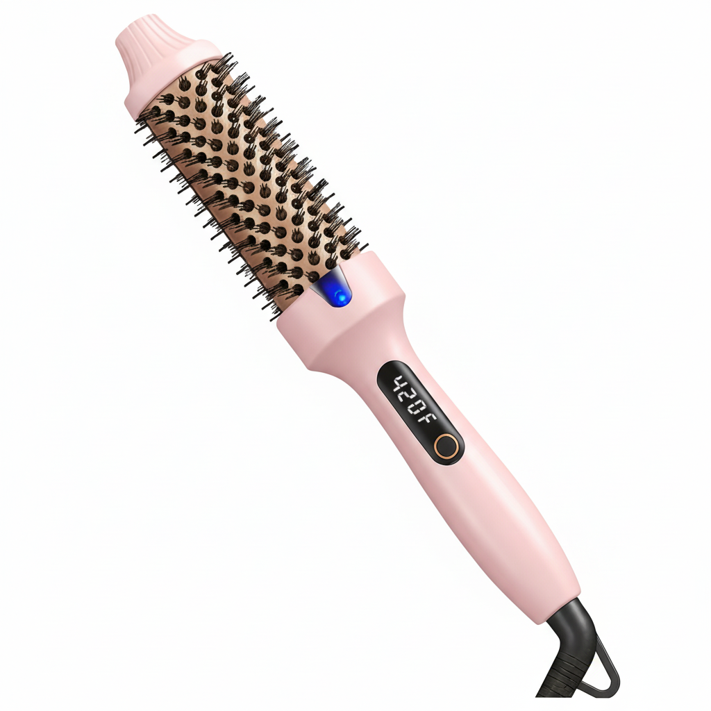 CurlOut™ Ionic Thermal Brush - Pink thermal brush product